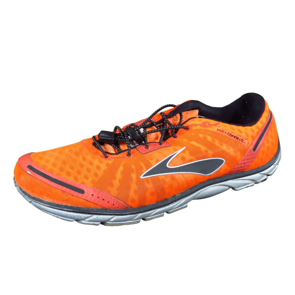 Brooks PureConnect Mens Running Shoes Size 10.5 Athletic Jogging Orange Mesh